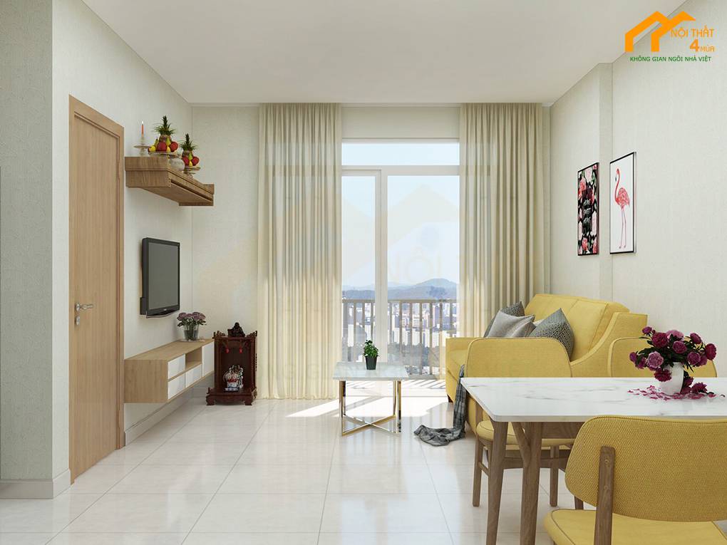Phòng khách chung cư đơn giản đẹp