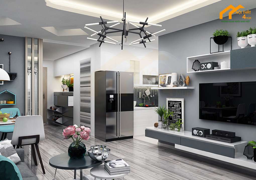 Mẫu phòng khách chung cư hiện đại
