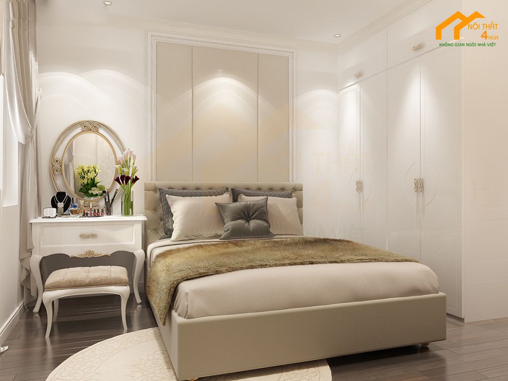 Mẫu thiết kế căn hộ 65m2 tân cổ điển