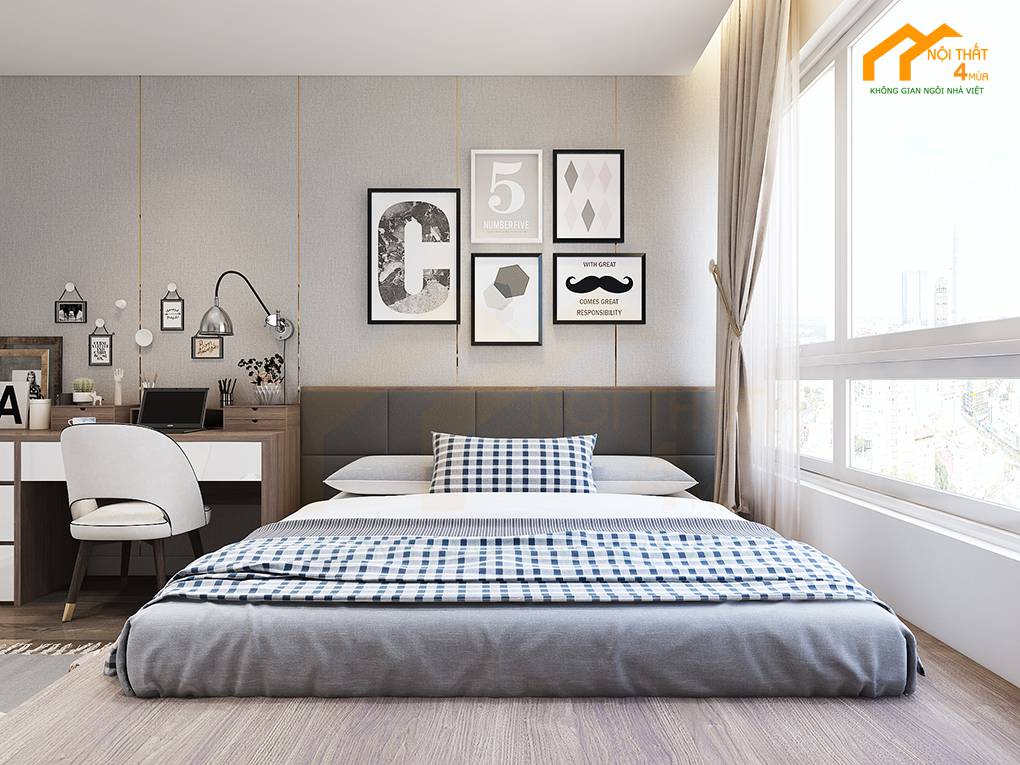 10+ Ý tưởng và Cách treo ảnh đẹp trong phòng ngủ cực kỳ “Chill” 1 Cách treo tranh phòng ngủ đẹp