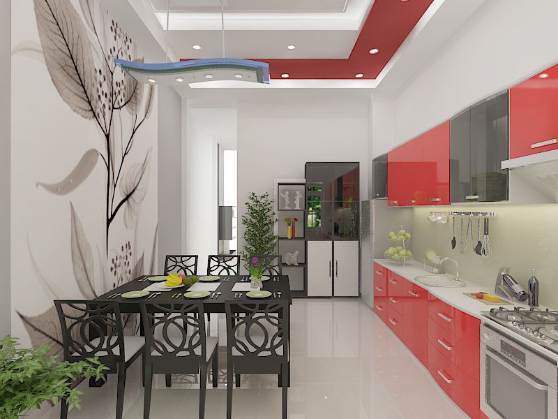 Mẫu phòng bếp nhà ống 3m