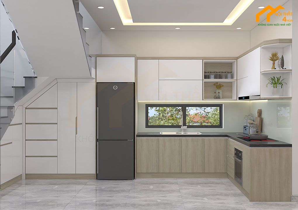 Mẫu phòng bếp nhà ống 4m