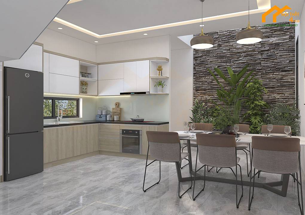 Mẫu phòng bếp nhà ống 4m