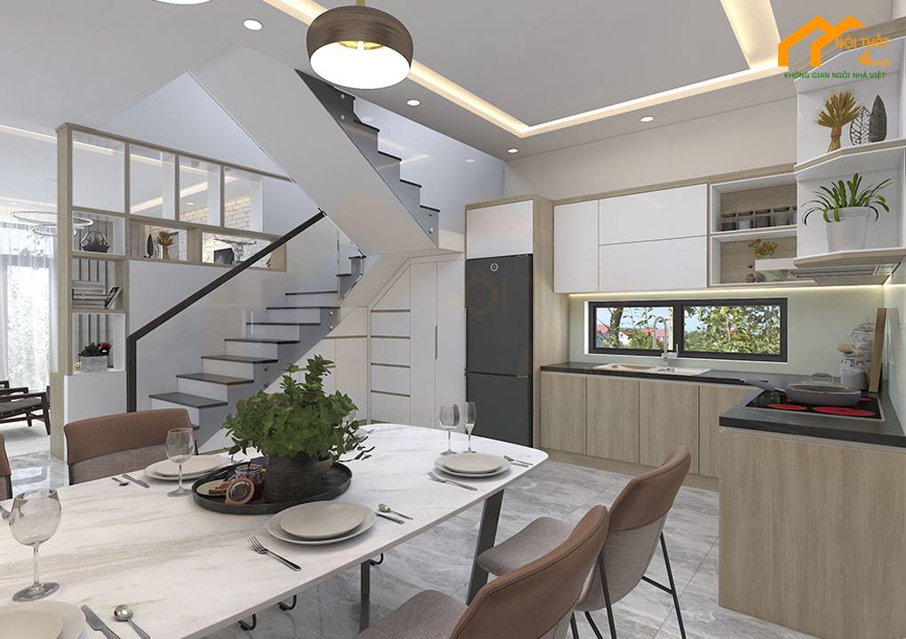 Mẫu phòng bếp nhà ống 4m