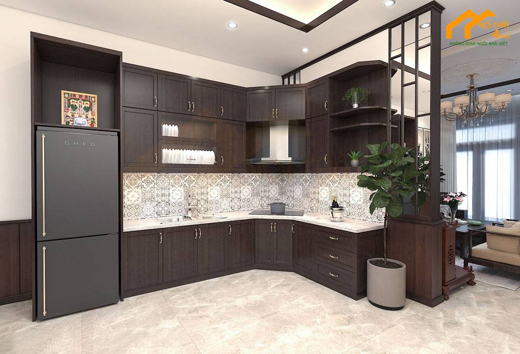 Mẫu phòng bếp nhà ống 5m