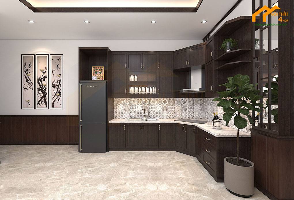 Mẫu phòng bếp nhà ống 5m