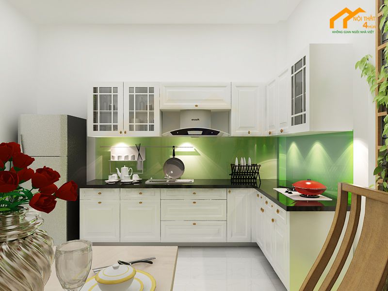 Mẫu phòng bếp nhà ống 5m