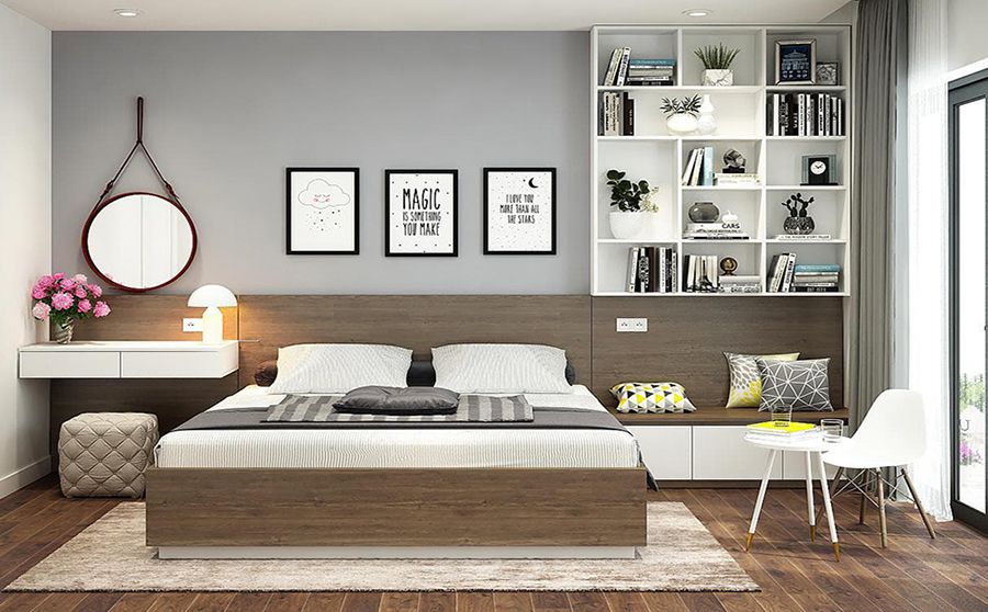 Phòng ngủ với nội thất Hàn Quốc sang trọng