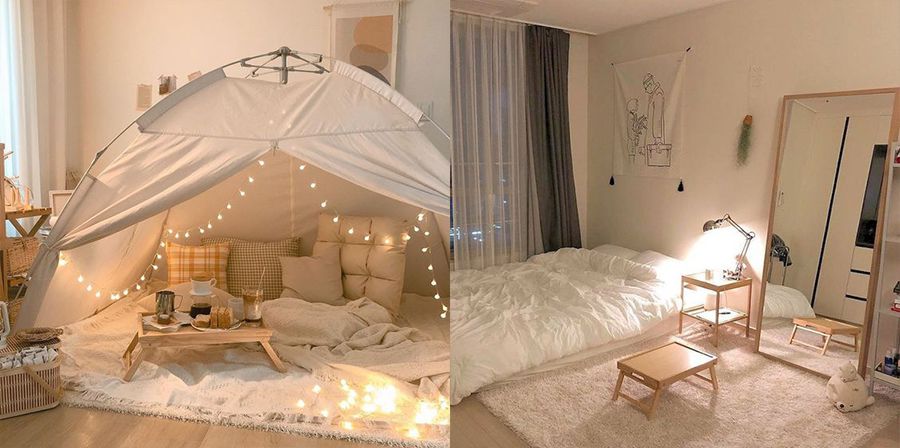 Phòng ngủ nhỏ kiểu Hàn với thiết kế không giường