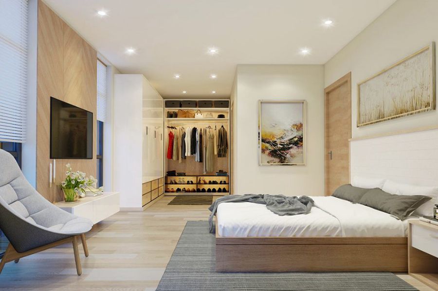 Phòng ngủ với nội thất Hàn Quốc sang trọng