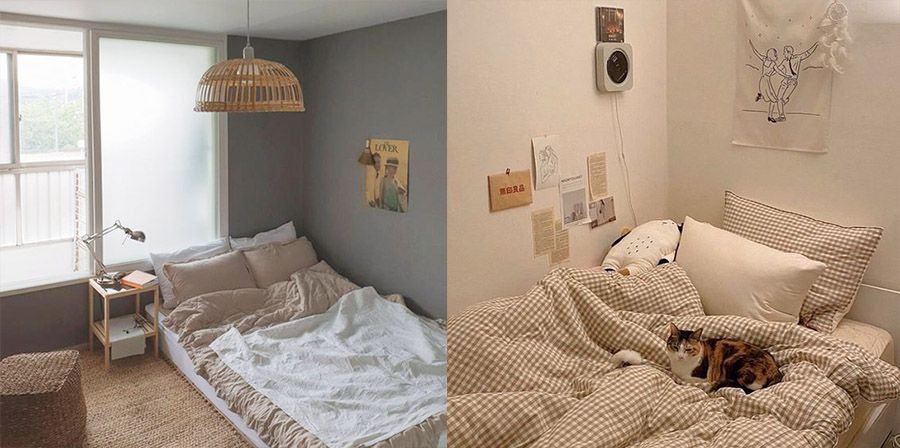 Phòng ngủ nhỏ kiểu Hàn với thiết kế không giường