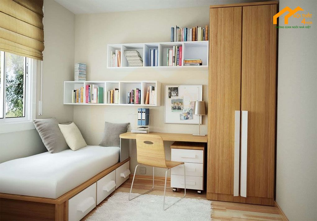 20+Ý tưởng thiết kế nội thất phòng ngủ 6m2, 7m2, 8m2 tiện nghi 3 Mẫu phòng ngủ nhỏ 6m2