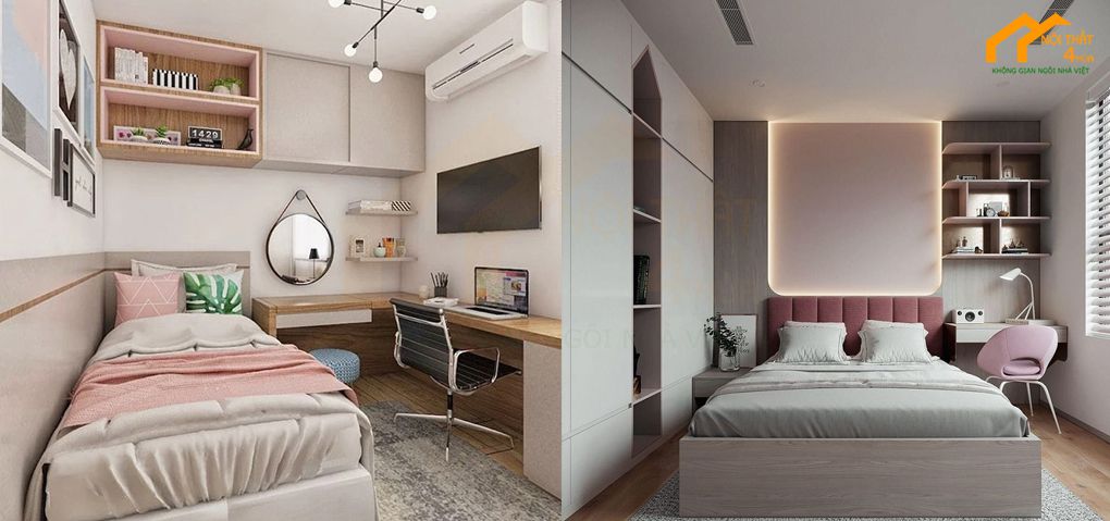 20+Ý tưởng thiết kế nội thất phòng ngủ 6m2, 7m2, 8m2 tiện nghi 4 Mẫu phòng ngủ nhỏ 6m2