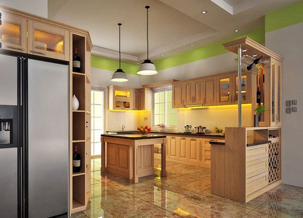 20+ Mẫu tủ bếp có quầy bar đẹp và hiện đại nhất 29 Các mẫu tủ bếp quầy bar mini bằng gỗ tự nhiên