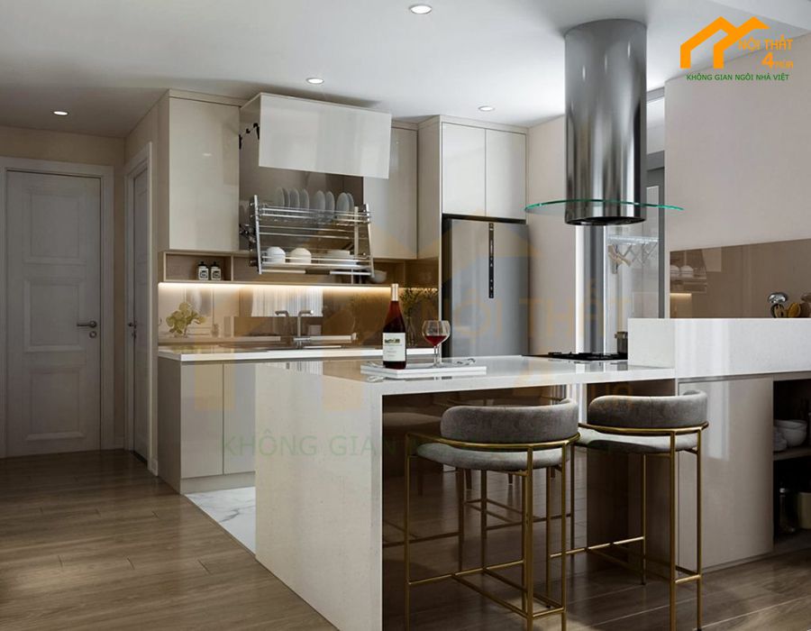 20+ Mẫu tủ bếp có quầy bar đẹp và hiện đại nhất 21 Mẫu tủ bếp có quầy bar mini theo phong cách hiện đại