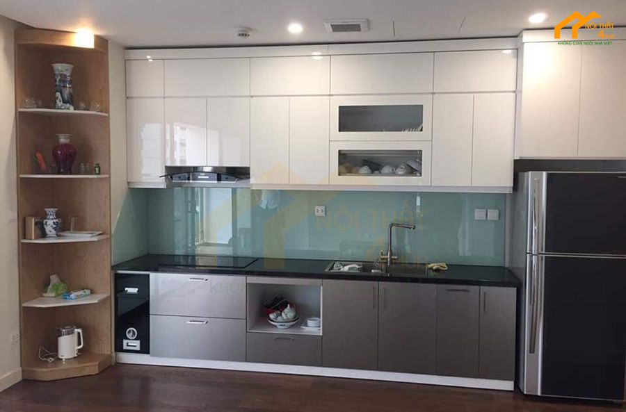 20+ Mẫu tủ bếp Melamine An Cường đẹp và Báo giá 2025 16 Tủ bếp MDF phủ Melamine vân gỗ