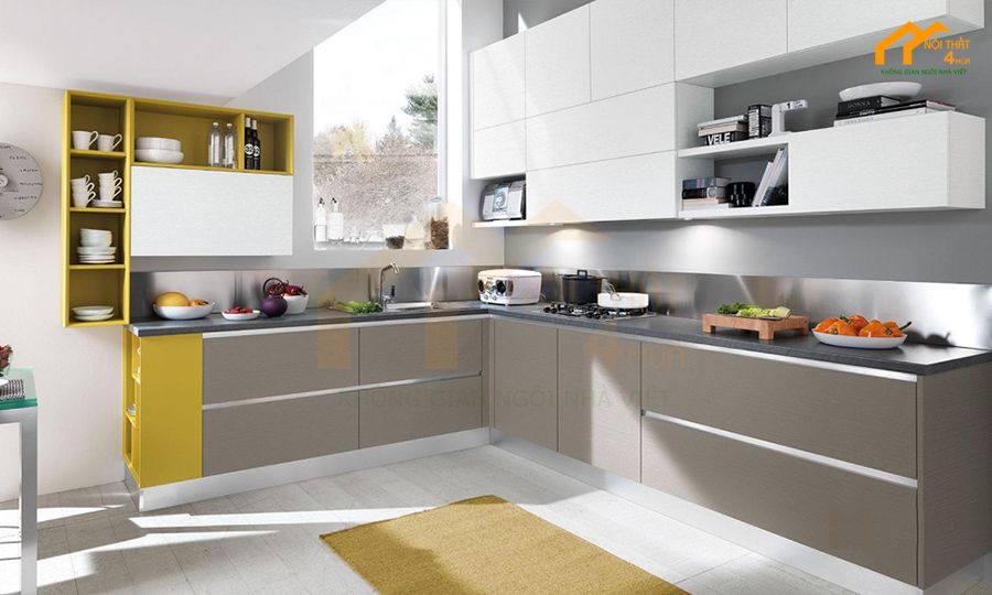 20+ Mẫu tủ bếp Melamine An Cường đẹp và Báo giá 2025 25 Tủ bếp nhựa cánh Melamine vân gỗ