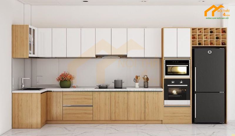 20+ Mẫu tủ bếp Melamine An Cường đẹp và Báo giá 2025 32 Tủ bếp Melamine vân gỗ đẹp
