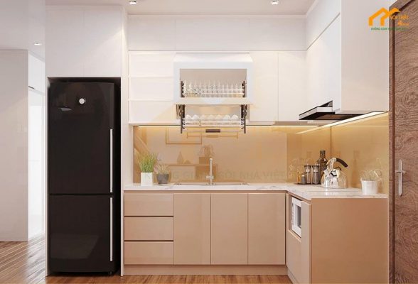 Tủ bếp Melamine vân gỗ đẹp