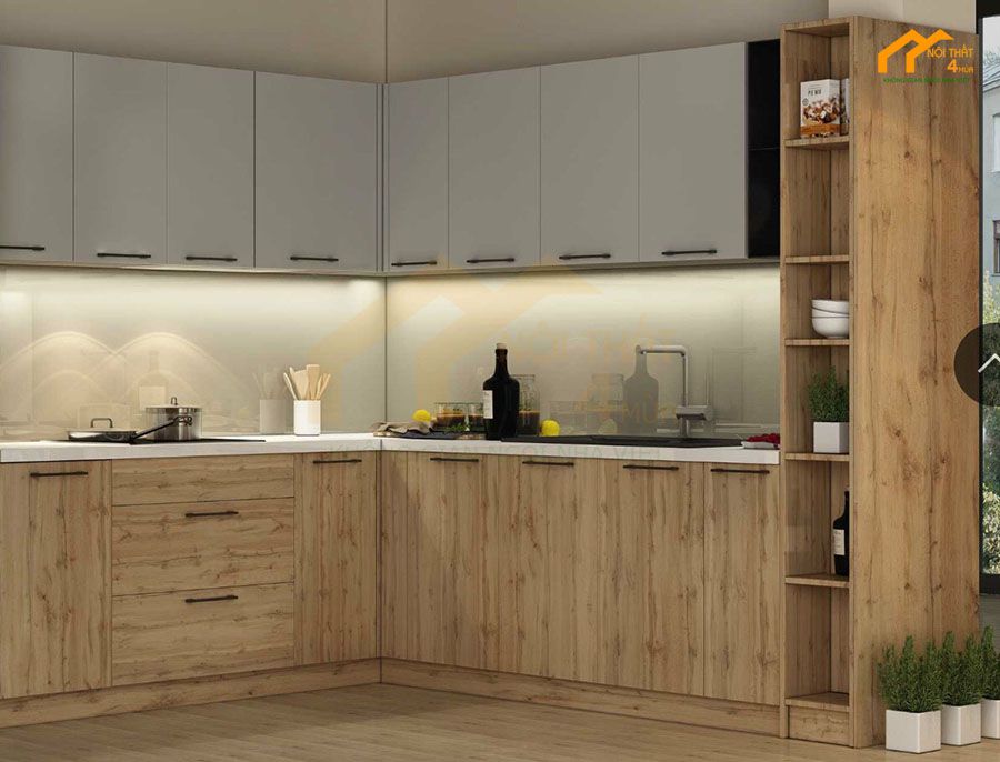 20+ Mẫu tủ bếp Melamine An Cường đẹp và Báo giá 2025 34 Tủ bếp Melamine vân gỗ đẹp