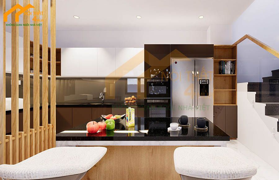 Mẫu phòng bếp nhà ống 7m đẹp
