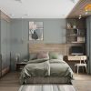 Bộ phòng ngủ 11m2 - PN012 2 Bộ phòng ngủ 11m2 màu xanh
