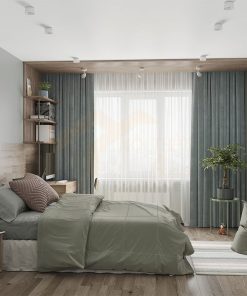 Bộ phòng ngủ 11m2 màu xanh
