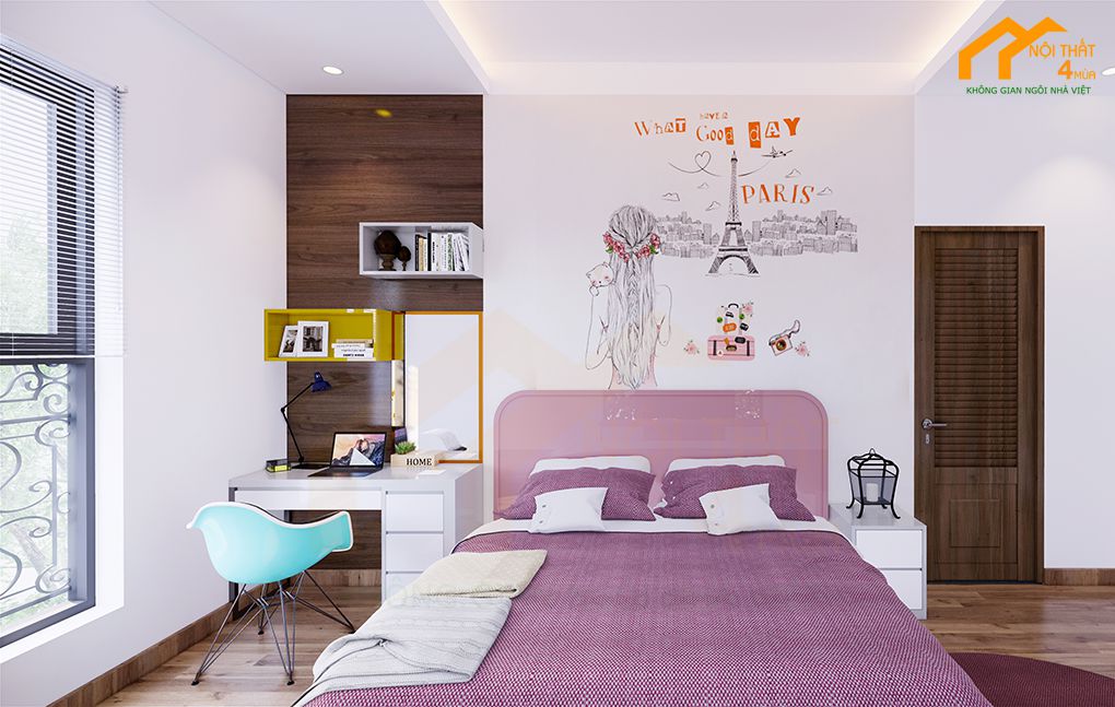 Top 5 Mẫu thiết kế phòng ngủ 10m2 đẹp và tiện nghi nhất 23 Mẫu phòng ngủ 10m2 dành cho nữ