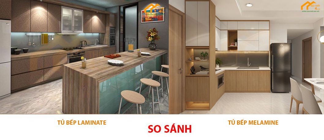 20+ Mẫu tủ bếp Laminate An Cường hiện đại và bảng giá 27 So sánh tủ bếp melamine và laminate