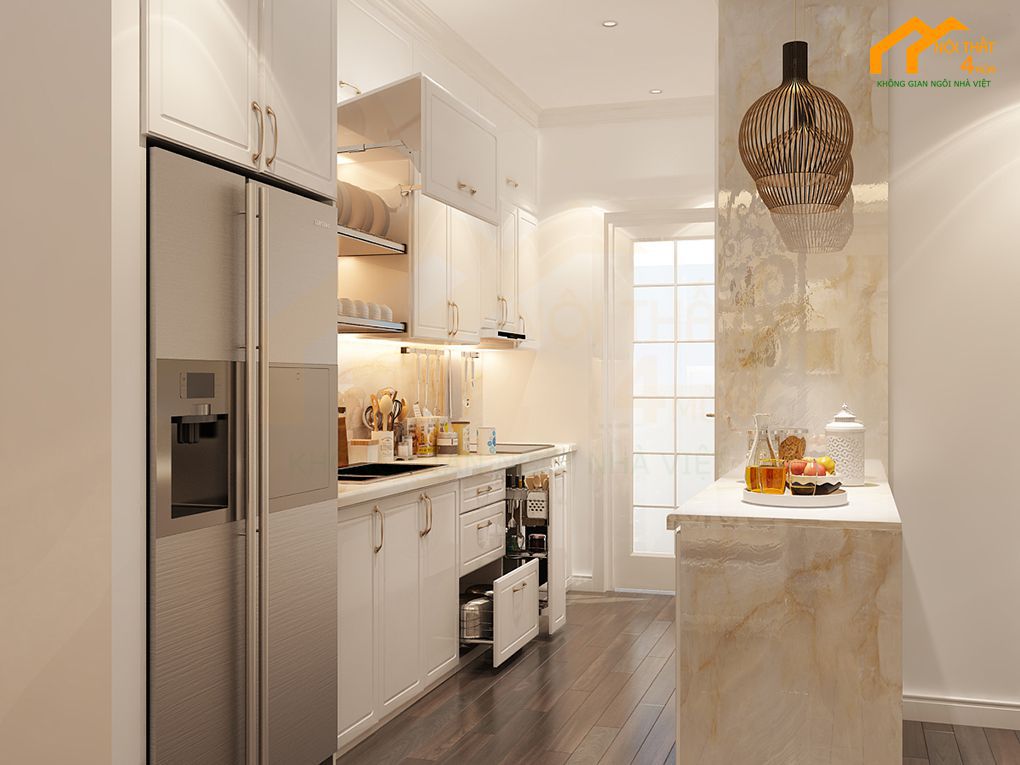 49+ Mẫu tủ bếp chữ i đẹp hiện đại cho nhà bếp nhỏ tiện nghi 24 Tủ bếp gỗ tự nhiên chữ i đẹp