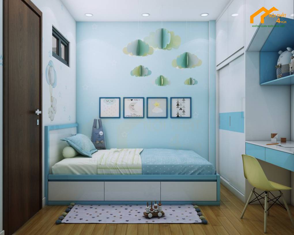 20+Ý tưởng thiết kế nội thất phòng ngủ 6m2, 7m2, 8m2 tiện nghi 9 Mẫu phòng ngủ nhỏ 7m2 dành cho bé trai