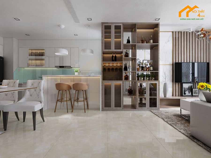 20+ Mẫu tủ bếp có quầy bar đẹp và hiện đại nhất 36 Quầy bar kết hợp tủ rượu sang trọng