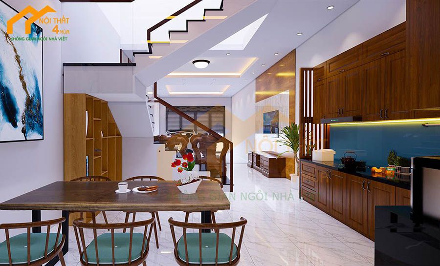 Lưu ý khi thiết kế phòng bếp nhà ống