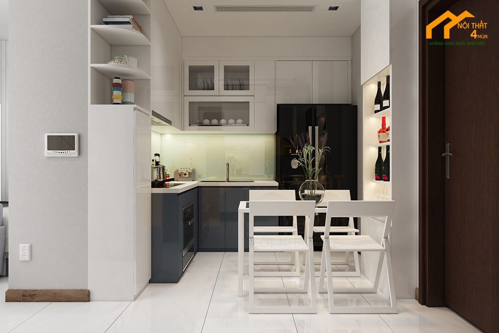 Báo giá 30+ mẫu tủ bếp Acrylic bóng gương đẹp sang trọng 22 Mẫu tủ bếp acrylic hình chữ U đẹp