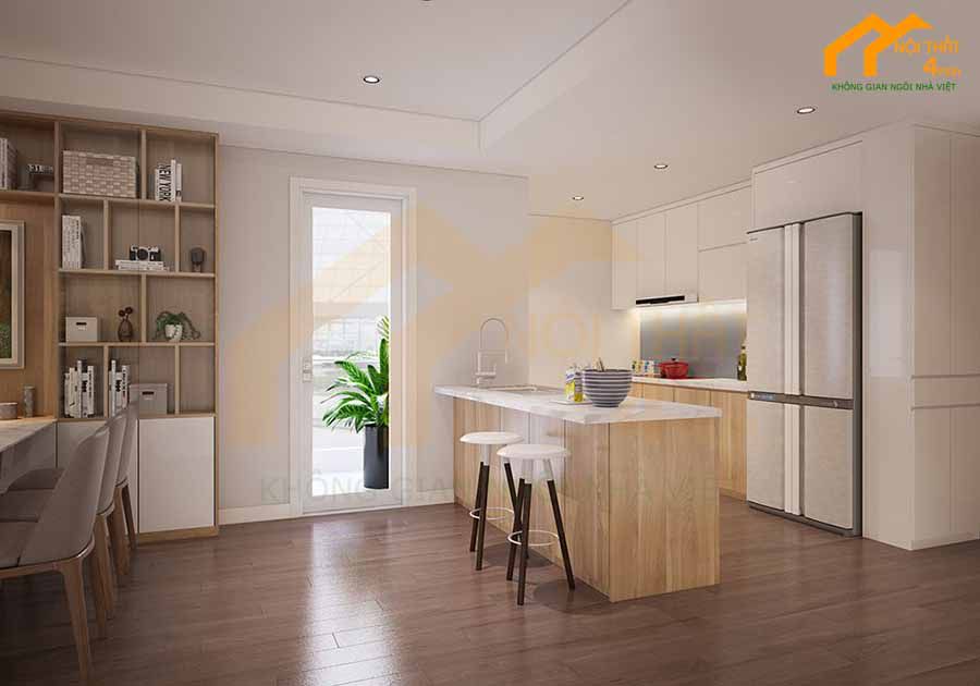 49+ Mẫu tủ bếp chữ i đẹp hiện đại cho nhà bếp nhỏ tiện nghi 30 Mẫu tủ bếp gỗ công nghiệp chữ I