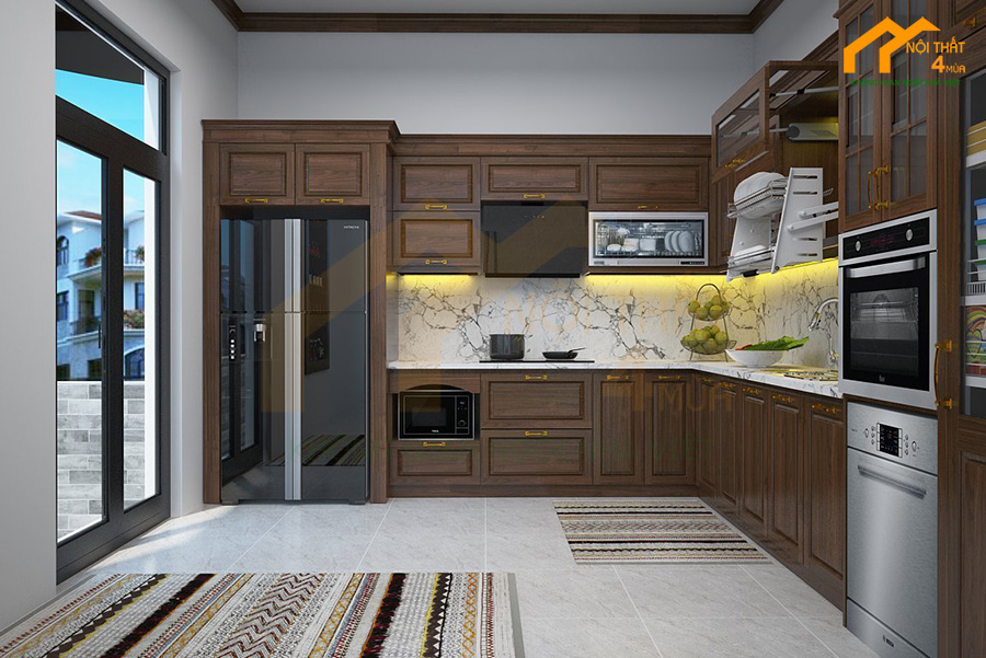 Mẫu nhà bếp bằng gỗ tự nhiên