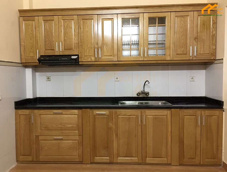 49+ Mẫu tủ bếp chữ i đẹp hiện đại cho nhà bếp nhỏ tiện nghi 18 Tủ bếp gỗ tự nhiên chữ i đẹp