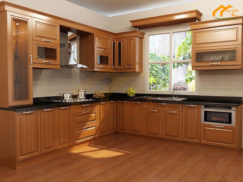 Mẫu nhà bếp bằng gỗ tự nhiên