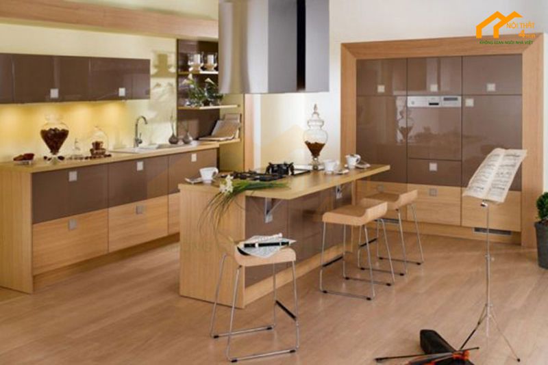 20+ Mẫu tủ bếp Laminate An Cường hiện đại và bảng giá 24 Mẫu tủ bếp laminate có quầy bar đẹp