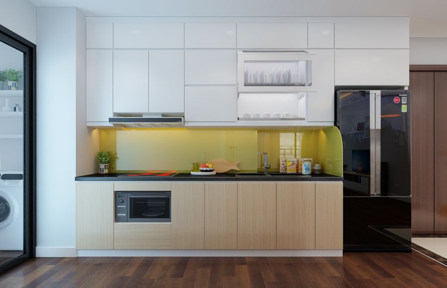 49+ Mẫu tủ bếp chữ i đẹp hiện đại cho nhà bếp nhỏ tiện nghi 40 Mẫu tủ bếp gỗ công nghiệp chữ I