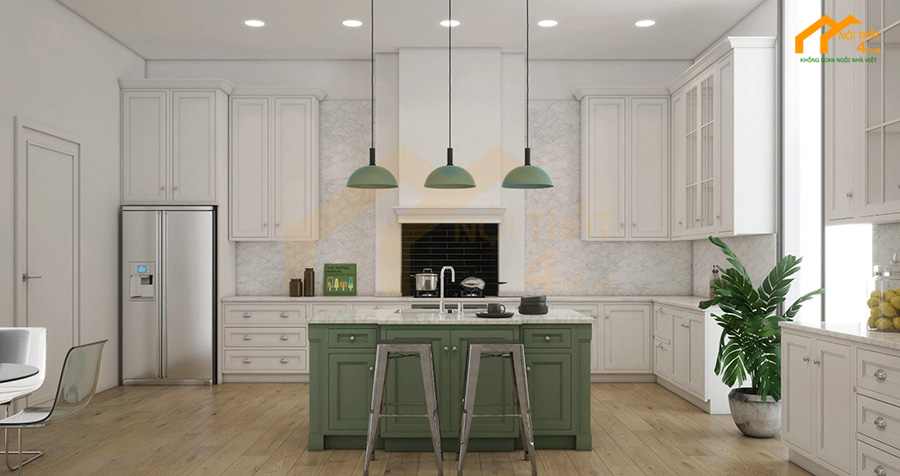 Mẫu nhà bếp bằng gỗ tự nhiên