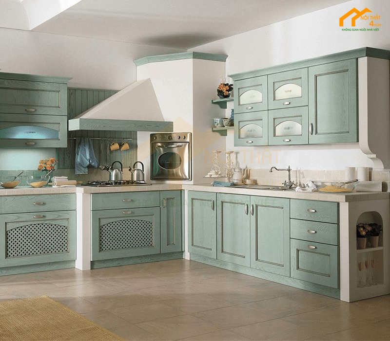 Mẫu nhà bếp bằng gỗ tự nhiên