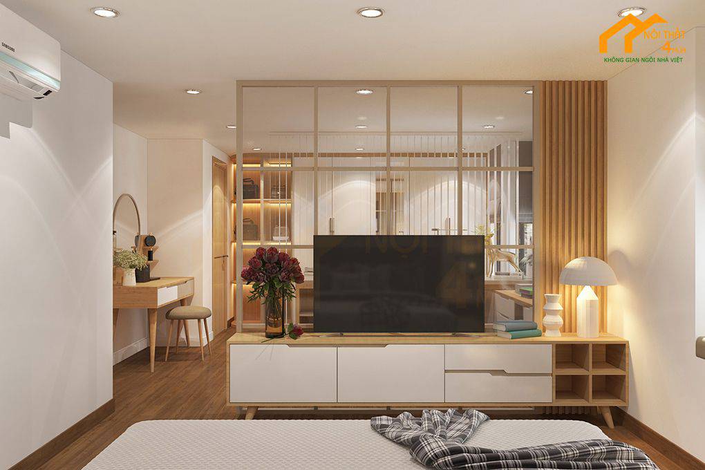 Top 15 Mẫu vách ngăn phòng ngủ kín đáo, đẹp ấn tượng 11 Mẫu vách ngăn phòng ngủ gỗ tự nhiên