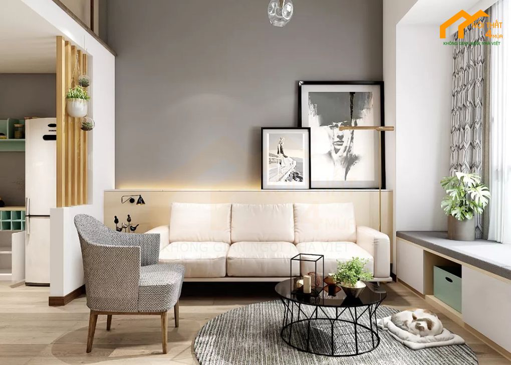 30+ Mẫu thiết kế phòng khách nhỏ đẹp, đơn giản, tiện nghi 19 Chọn thảm cho phòng khách nhỏ