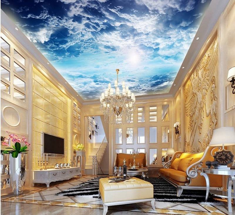 Mẫu tranh vẽ trần mây cổ