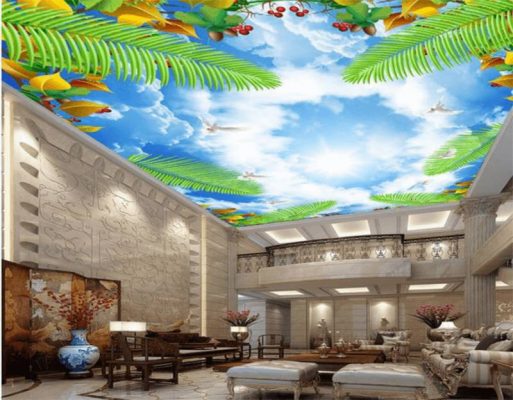 Tranh trần mây chủ đề phong cảnh thiên nhiên