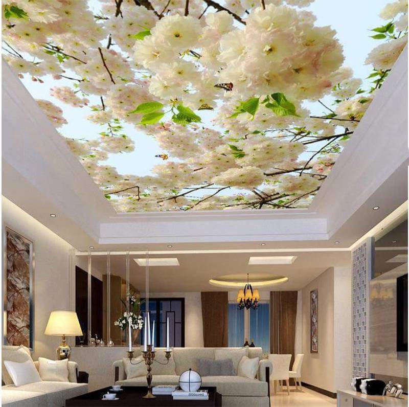 Tranh trần mây chủ đề phong cảnh thiên nhiên