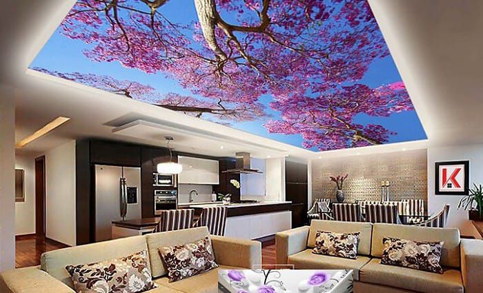 Tranh trần mây chủ đề phong cảnh thiên nhiên