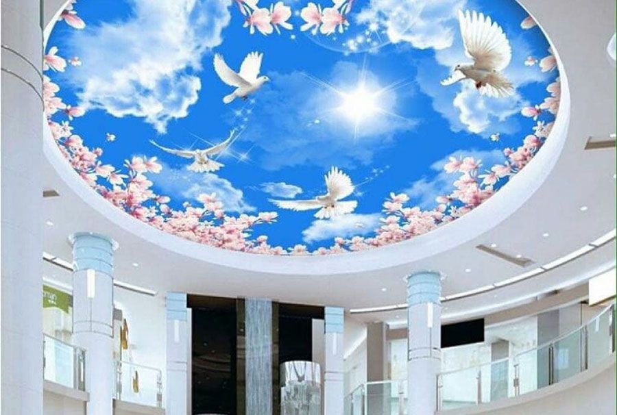 Vẽ trần mây với các thiết kế hình tròn