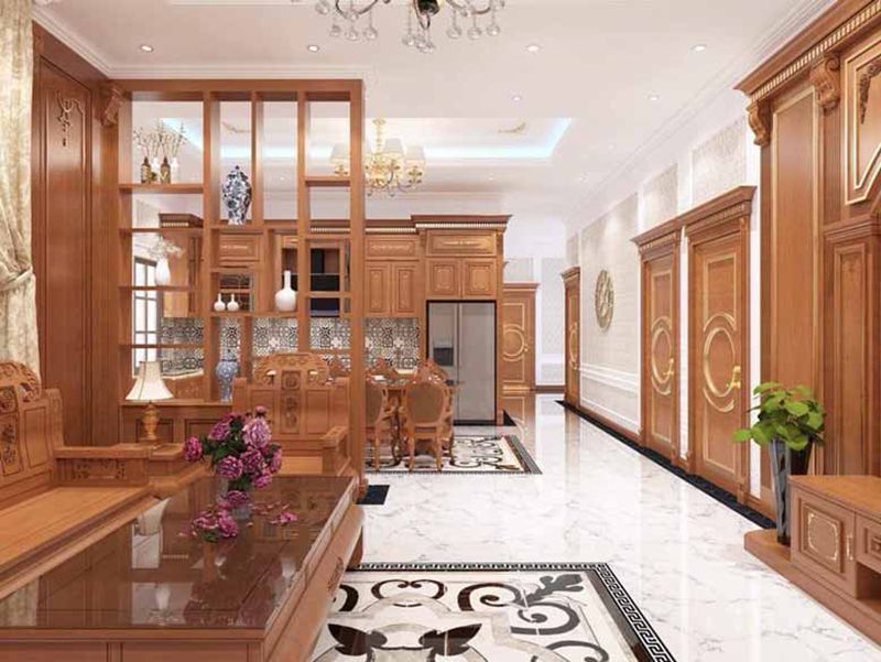 25+ Mẫu ốp gỗ phòng khách nhà ống đẹp, sang trọng 11 Mẫu ốp gỗ phòng khách nhà ống gỗ công nghiệp